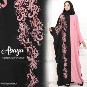 Pink and Black Abaya